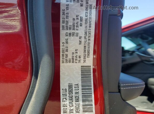 1C4RJKAG1S8628861 2025 JEEP GRAND Maroon Vista interior de 360 grados
