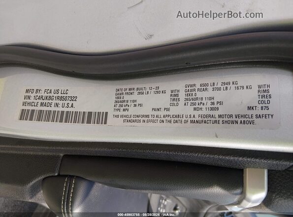 1C4RJKBG1R8507322 2024 JEEP GRAND CHEROKEE L Silver Engine compartment view