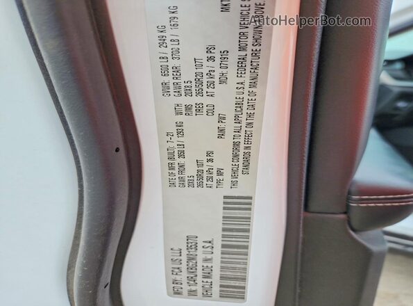 1C4RJKBG2M8135370 2021 JEEP GRAND White VIN կոդի պիտակի տեսք