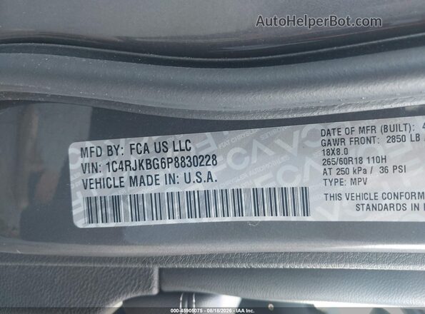 1C4RJKBG6P8830228 2023 JEEP GRAND CHEROKEE L Gray Вид підкапотного простору