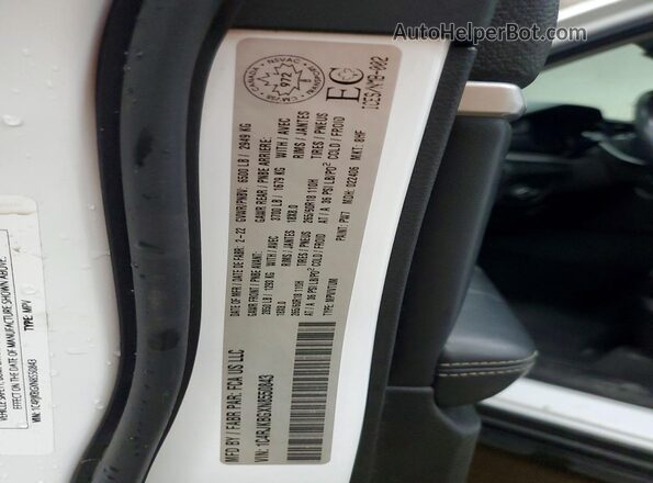 1C4RJKBGXN8550843 2022 JEEP GRAND White Vista de la etiqueta del VIN