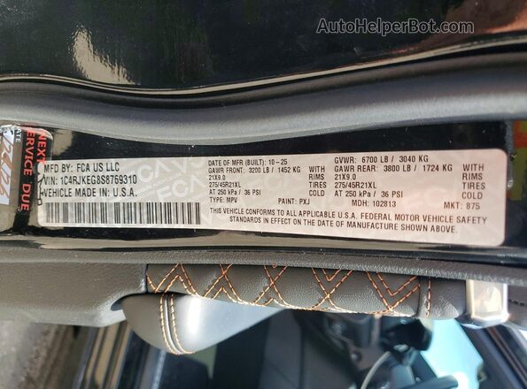 1C4RJKEG8S8769310 2025 JEEP GRAND Black Widok naklejki z numerem VIN