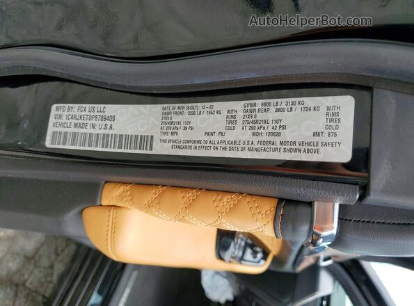 1C4RJKET0P8789409 2023 JEEP GRAND Black VIN კოდის სტიკერის ხედი