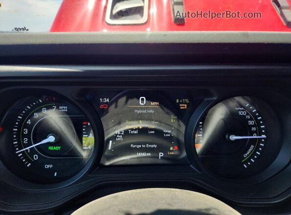1C4RJXR60SW584064 2025 JEEP WRANGLER Red Instrument cluster view