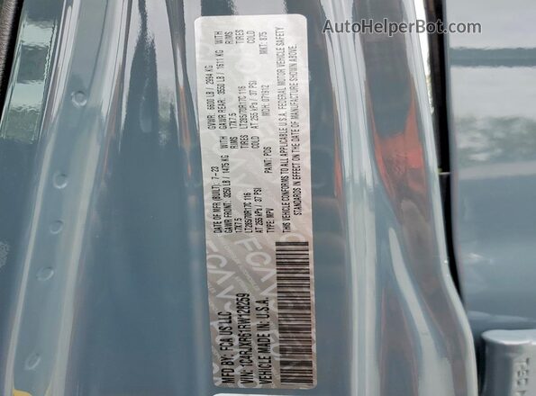 1C4RJXR61RW128259 2024 JEEP WRANGLER Blue Widok naklejki z numerem VIN
