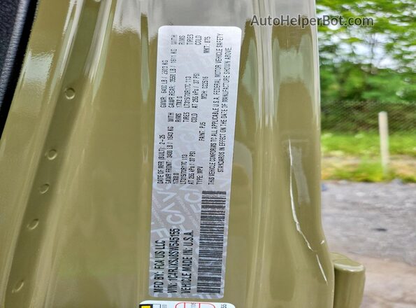 1C4RJXSJ8SW545155 2025 JEEP WRANGLER Green VIN կոդի պիտակի տեսք