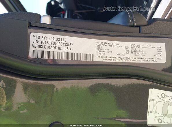 1C4RJYB60RC133437 2024 JEEP GRAND CHEROKEE 4XE Серый Вид подкапотного пространства