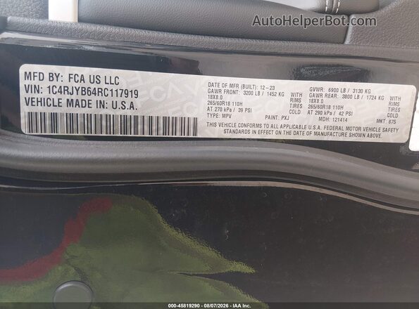 1C4RJYB64RC117919 2024 JEEP GRAND CHEROKEE 4XE Black Vista del compartimento del motor