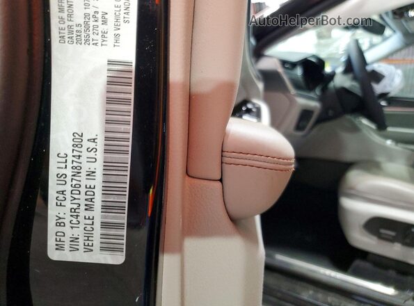 1C4RJYD67N8747802 2022 JEEP GRAND Black VIN sticker view