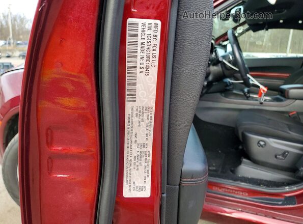 1C4SDHCT0RC143415 2024 DODGE DURANGO Red VIN sticker view
