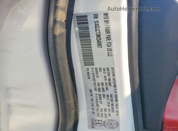 1C4SDJCT3MC540987 2021 DODGE DURANGO White VIN sticker view