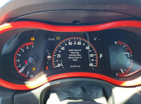 1C4SDJCT5GC440751 2016 DODGE DURANGO Gray Вид щитка приладів