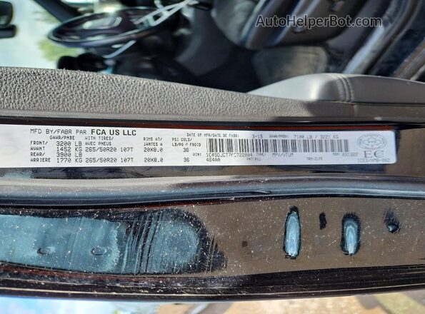 1C4SDJCT7KC722804 2019 DODGE DURANGO Black VIN sticker view