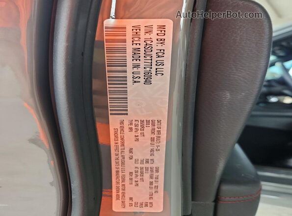 1C4SDJCT7TC160940 2026 DODGE DURANGO Gray 360 interior view