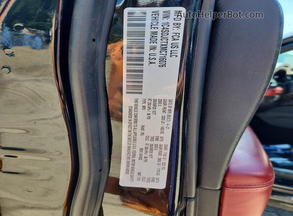1C4SDJCTXMC716076 2021 DODGE DURANGO Black Вид наклейки з VIN-кодом