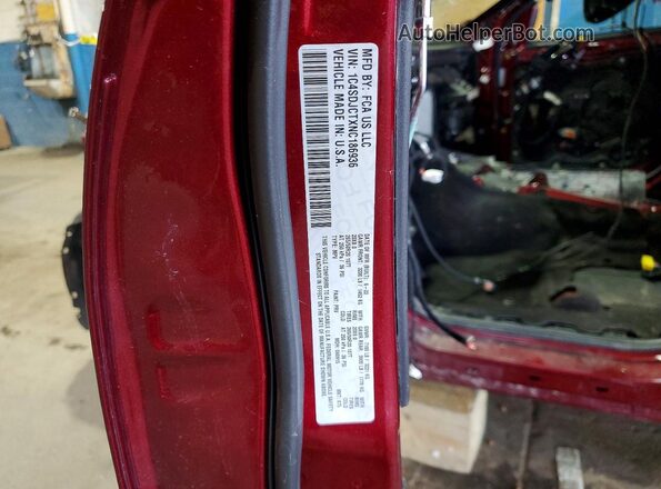 1C4SDJCTXNC186936 2022 DODGE DURANGO Burgundy Vista interior de 360 grados