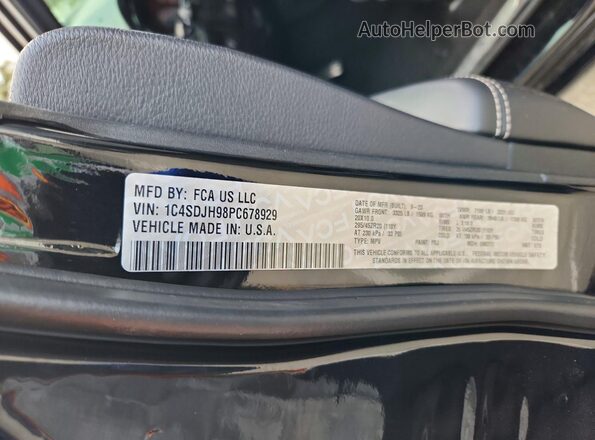 1C4SDJH98PC678929 2023 DODGE DURANGO Black Widok komory silnika