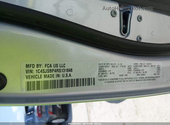 1C4SJSBP4RS131848 2024 JEEP WAGONEER L Silver Widok komory silnika