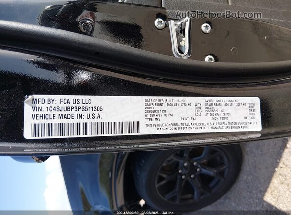 1C4SJUBP3PS511305 2023 JEEP WAGONEER Black Engine compartment view