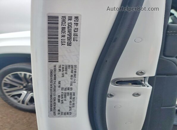 1C4SJVAP0PS561358 2023 JEEP WAGONEER White VIN კოდის სტიკერის ხედი