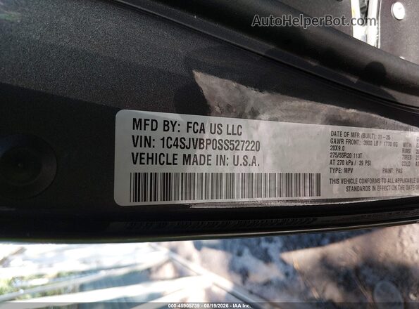 1C4SJVBP0SS527220 2025 JEEP WAGONEER Gray Vista del compartimento del motor