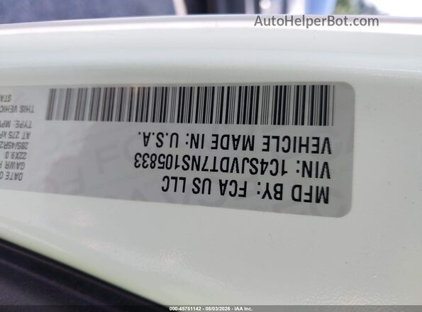 1C4SJVDT7NS105833 2022 JEEP WAGONEER Белый Вид подкапотного пространства