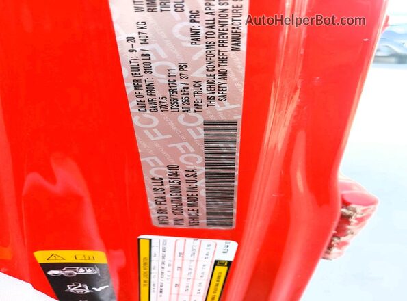 1C6HJTAG0ML514410 2021 JEEP GLADIATOR Red Панорамний вид салону 360°