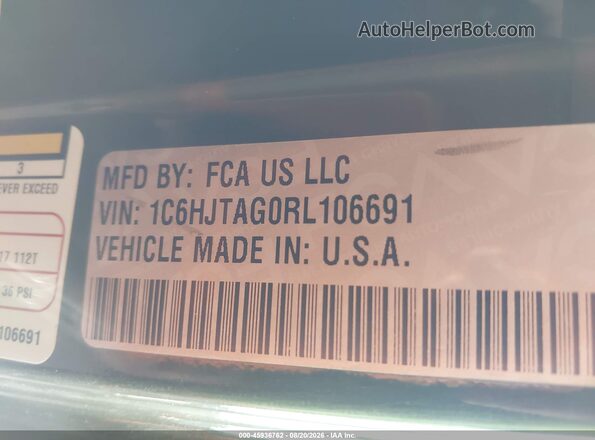1C6HJTAG0RL106691 2024 JEEP GLADIATOR Green Вид підкапотного простору