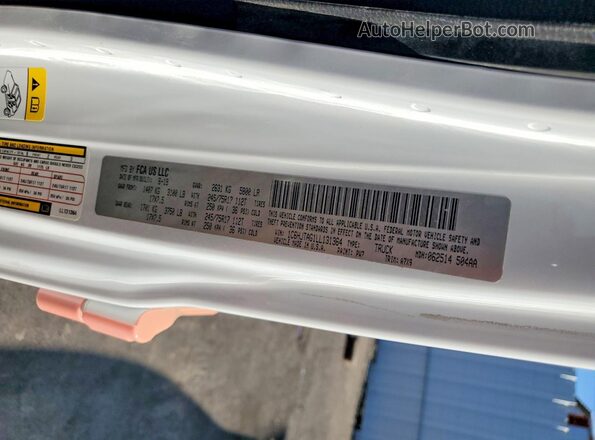 1C6HJTAG1LL131364 2020 JEEP GLADIATOR White Widok naklejki z numerem VIN