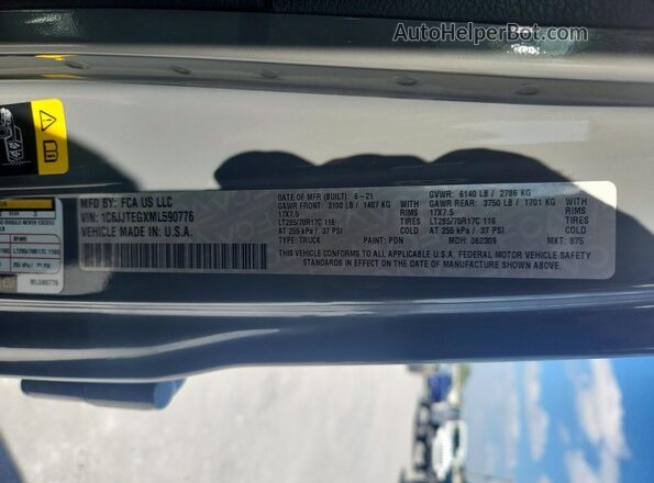 1C6JJTEGXML590776 2021 JEEP GLADIATOR Gray Vista del compartimento del motor