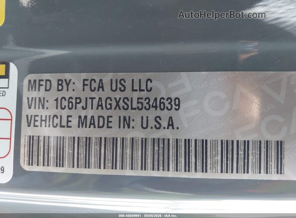 1C6PJTAGXSL534639 2025 JEEP GLADIATOR Gray Engine compartment view