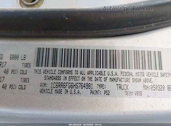 1C6RR6FG6HS764981 2017 RAM 1500 Silver Вид підкапотного простору