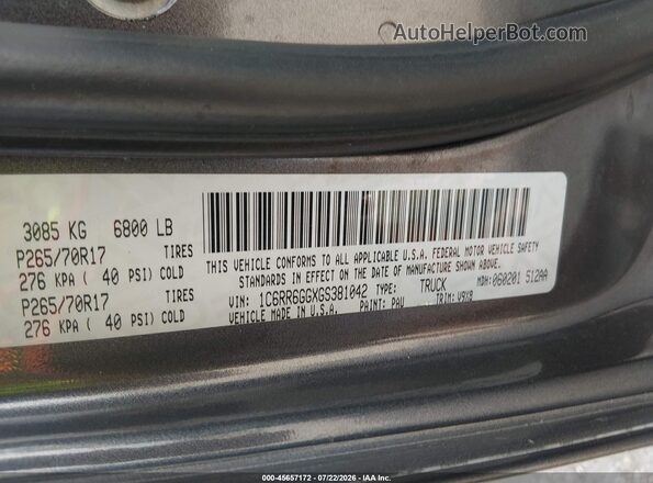 1C6RR6GGXGS381042 2016 RAM 1500 Gray Widok komory silnika