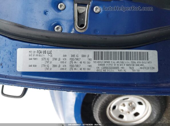 1C6RR6KG5GS389055 2016 RAM 1500 Blue Vista del compartimento del motor