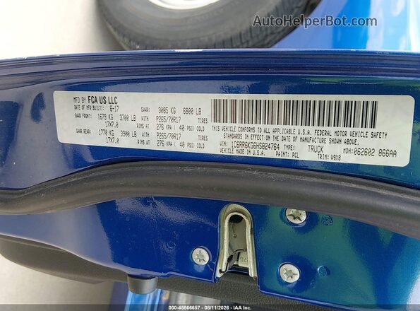 1C6RR6KG6HS824764 2017 RAM 1500 Blue Engine compartment view