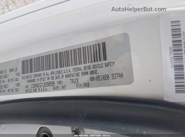 1C6RR6KG7JS298599 2018 RAM 1500 White Engine compartment view