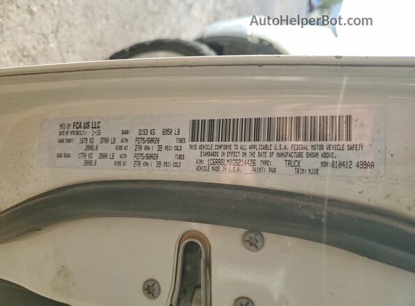 1C6RR6LM0GS214426 2016 RAM 1500 Белый Вид подкапотного пространства