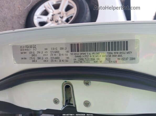 1C6RR6LT5JS119584 2018 RAM 1500 Белый Вид подкапотного пространства