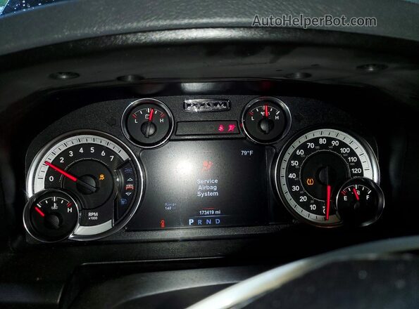 1C6RR6LT8KS546033 2019 RAM 1500 Charcoal Instrument cluster view