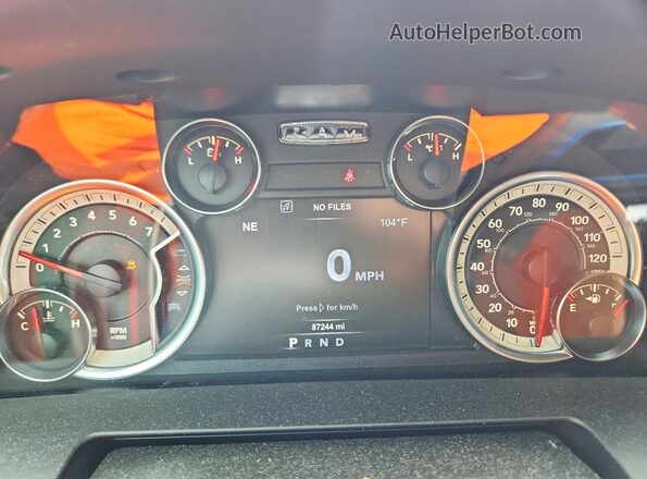 1C6RR6MT8JS195668 2018 RAM 1500 Blue Instrument cluster view