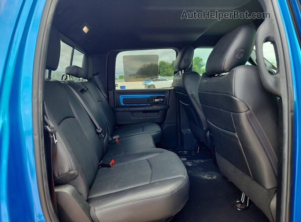 1C6RR6MT8JS195668 2018 RAM 1500 Blue Rear seats view