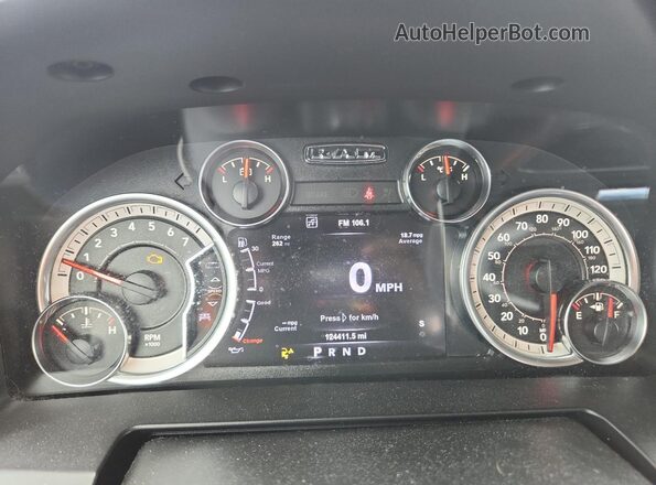1C6RR6MT9HS584748 2017 RAM 1500 Orange Instrument cluster view
