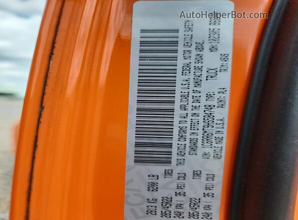 1C6RR6MT9HS584748 2017 RAM 1500 Orange VIN sticker view