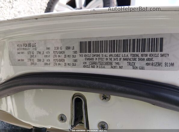 1C6RR6VT5GS189396 2016 RAM 1500 Белый Вид подкапотного пространства