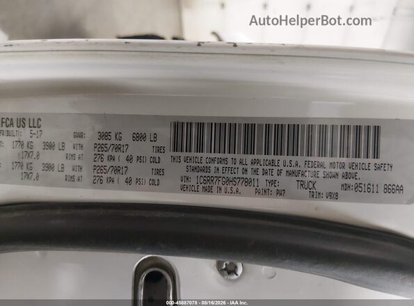 1C6RR7FG0HS778011 2017 RAM 1500 White Շարժիչի բաժամունքի տեսք