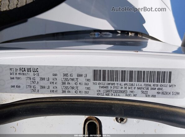 1C6RR7FG3GS396053 2016 RAM 1500 White Vista del compartimento del motor