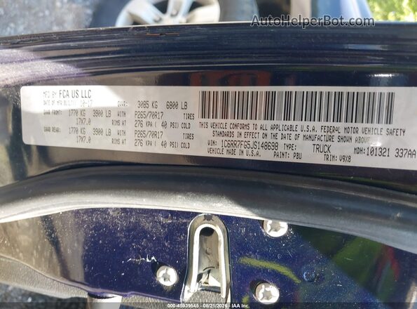 1C6RR7FG5JS148698 2018 RAM 1500 Blue Շարժիչի բաժամունքի տեսք