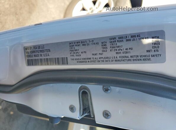 1C6RR7FG7MS577376 2021 RAM 1500 Белый Вид подкапотного пространства