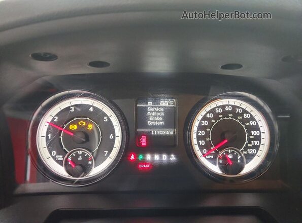 1C6RR7FTXHS789787 2017 RAM 1500 Красный Вид щитка приборов