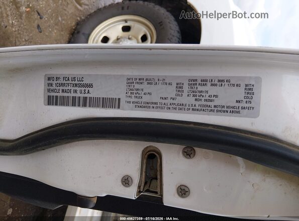 1C6RR7FTXMS560665 2021 RAM 1500 CLASSIC White Engine compartment view